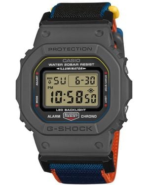 G-Shock Japanese Quartz Digital And Orange Cloth Watch 42.8mm - Gray