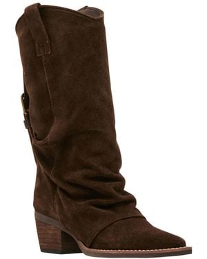 Steve Madden Aldora Western Slouch Boots - Brown