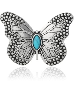Jessica Simpson Silver Antique Butterfly Pin - Blue