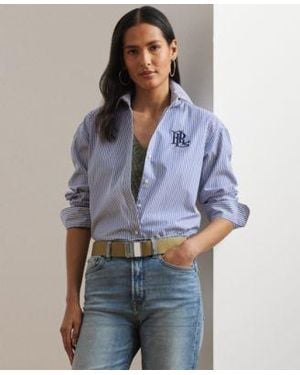 Ralph Lauren Striped Long Sleeve Shirt P Xs Xxl - Blue