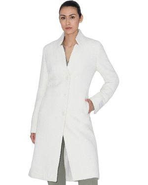 SOIA & KYO Diane Boucle Single-breasted Wool-blend Coat - White
