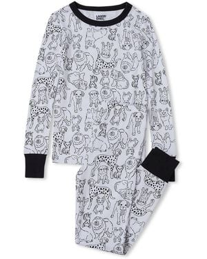Lands' End Kids Long Sleeve Top And Bottom Snug Fit Pajama Set - Multicolor