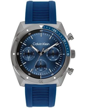 Calvin Klein Flex Silicone Strap Watch 45mm - Blue