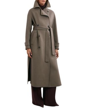 Reiss Wool-blend Belted Blind Seam Coat - Multicolor