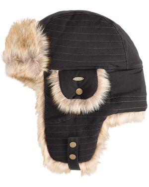 Scala Nylon Quilted Trapper Hat - Black