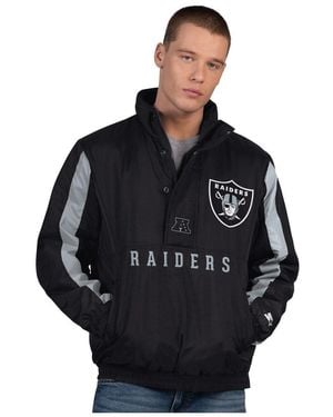 Starter Black Las Vegas Raiders Thursday Night Gridiron Half-zip Jacket
