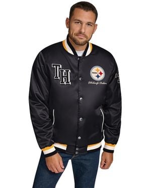 Tommy Hilfiger Pittsburgh Steelers Dante Full-snap Satin Jacket - Black