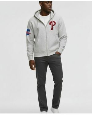 Champion Philadelphia Phillies Reverse Weave Chenille Full-zip Hoodie - Gray
