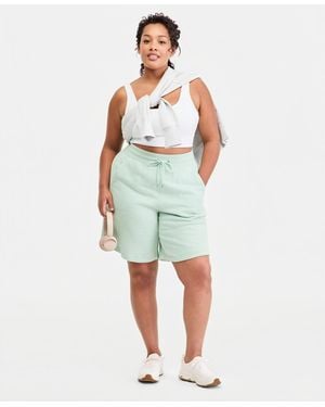 ID Ideology Plus Size Cotton-blend Pull-on Bermuda Shorts - Green