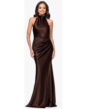 Betsy & Adam Petite Long Halter Dress - Purple