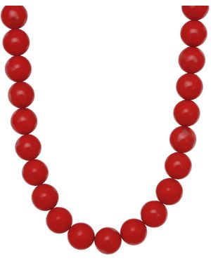 Macy's Sterling Silver-plated Color Beaded Necklace - Red