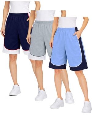 Jump Start Loose Fit Moisture-wicking Performance Shorts-3 Pack - Blue
