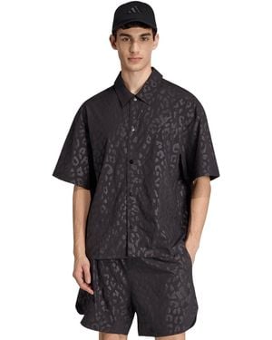 adidas Tech Leopard Short-sleeve Shirt - Black