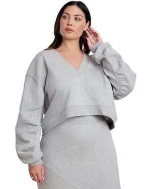 Eloquii Rounded Sleeve Sweatshirt - Gray