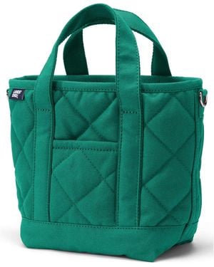 Lands' End Small Quilted Canvas Open Top Tote - Green