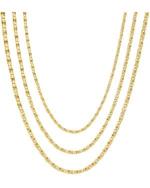And Now This Triple Strand Diamond Cut Chain Necklace - Metallic