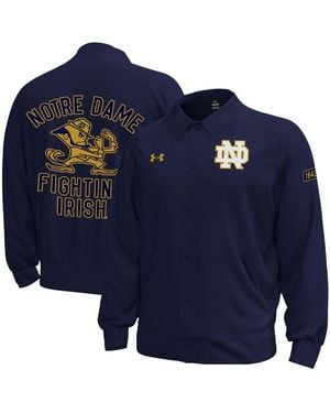 Under Armour Notre Dame Fighting Irish Gameday Icon Full-snap Fleece Jacket - Blue