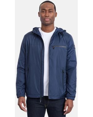 Calvin Klein Logo Hooded Windbreaker - Blue