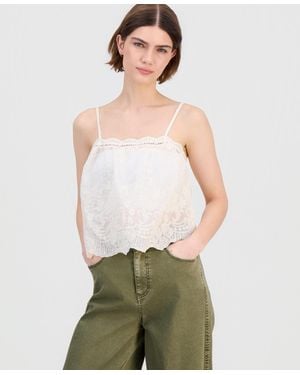 And Now This Embroidered Lace Tank Top - Green