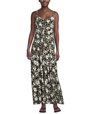 Lands' End Silky Knit Godet Maxi Dress - White