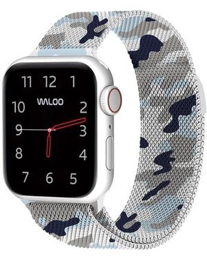 Waloo Camo Magnetic Mesh Replacement Band For Apple Watch - Metallic