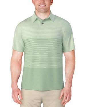PGA TOUR Distressed Stripes Polo Shirt - Green