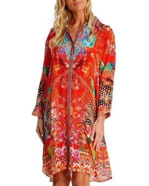 La Moda Clothing Midi Summer Dress - Red