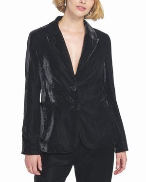 Elle Collection Velvet Blazer Jacket - Black