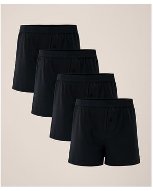 Pact Organic Cotton Everyday Knit Boxer 4-pack - Black