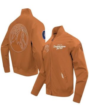 Pro Standard Minnesota Timberwolves Paint The City Full-zip Jacket - Brown