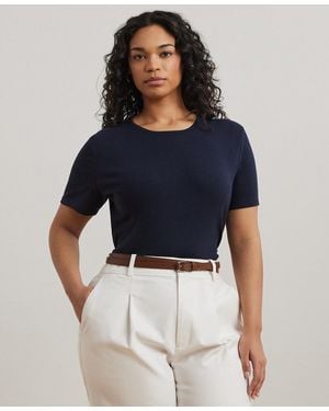 Ralph Lauren Plus Size Stretch Cotton T-shirt - Blue