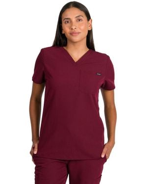 Medgear Camilla Slim Scrubs Top - Red