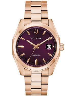 Bulova Classic Surveyor Automatic Stainless Steel Bracelet Watch 39mm - Pink