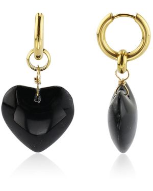 Rebl Jewelry Glass Heart Earring - White