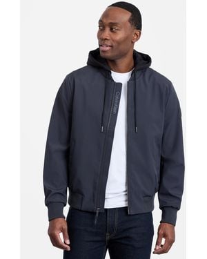 Calvin Klein Bomber Knit Hood Jacket - Blue