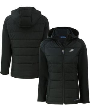 Cutter & Buck Philadelphia Eagles Evoke Hybrid Eco Softshell Full-zip Hoodie Jacket - Black