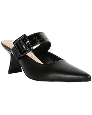 LONDON RAG Shein Star Slim Block Heel Mules - Black