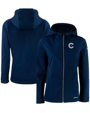 Cutter & Buck Chicago Cubs City Connect Evoke Eco Softshell Full-zip Hoodie Jacket - Blue