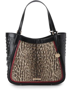 Brahmin Aliza Calgary Large Leather Tote Handbag - Black