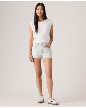 Levi's 501 Button Fly High-rise Denim Shorts - White