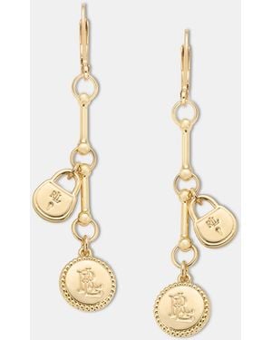 Ralph Lauren Logo Linear Drop Earrings - Metallic