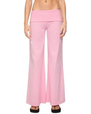 Edikted Angel Energy Sequin Foldover Pants - Pink