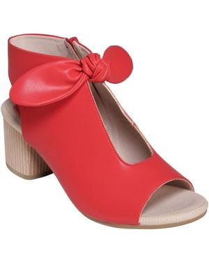 Gc Shoes Kimora Knot Detail Block Heel Dress Sandals - Red