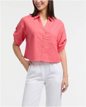 Ellen Tracy Camp Shirt - Red