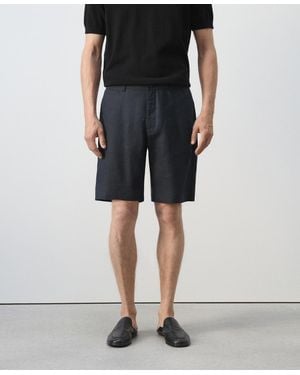 Mango Slim-fit Linen 9.84" Bermuda Shorts - Black