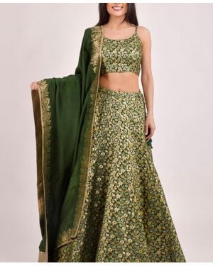 Ras Rich Banarasi Lehenga Choli - Green