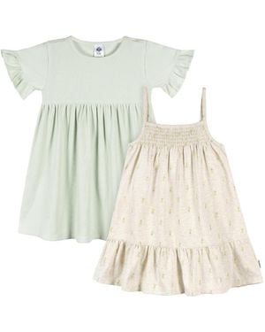 Gerber Toddler Girls Short Sleeve And Sleeveless Dress - White