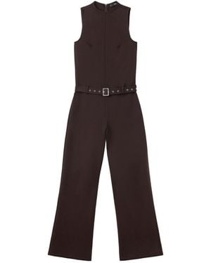 Mango Crew Neck Sleeveless Wide-leg Jumpsuit - White