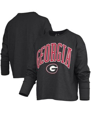 Pressbox Georgia Bulldogs Motley Boxy Burnout Long-sleeve T-shirt - Black