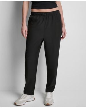 DKNY High-rise Tapered Straight-leg Pants - Black